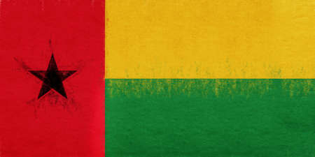 Illustration of the national flag of Guinea Bissau with a grunge look.の写真素材