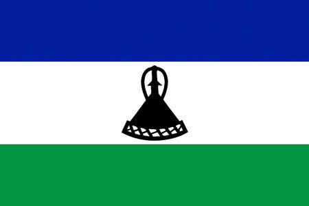 Illustration of the national flag of Lesothoの写真素材