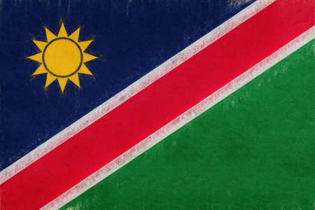 Illustration of the national flag of Namibia with a grunge look.の写真素材