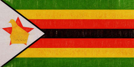 Illustration of the national flag of Zimbabwe with a grunge look.の写真素材