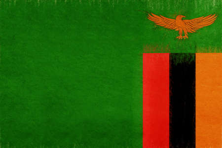Illustration of the national flag of Zambia with a grunge look.の写真素材