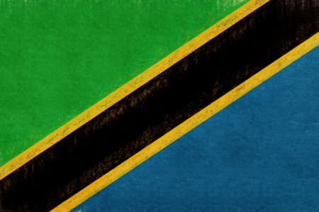 Illustration of the national flag of Tanzania with a grunge look.の写真素材