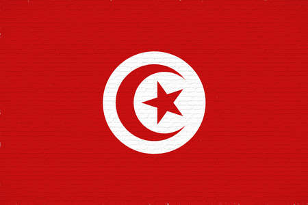 Illustration of the national flag of Tunisia with a grunge look.の写真素材