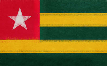 Illustration of the national flag of Togo with a grunge look.の写真素材