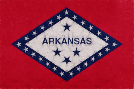 Illustration of the flag of Arkansas state in America with a grunge lookの写真素材