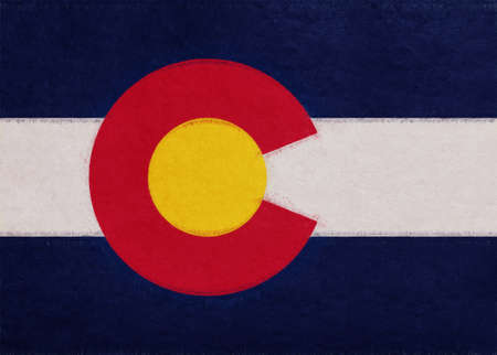 Illustration of the flag of Colorado state in America with a grunge lookの写真素材