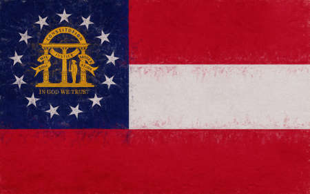 Illustration of the flag of Georgia state in America with a grunge look.の写真素材