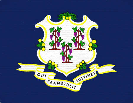 Illustration of the flag of Connecticut state in America looking like it is painted on a wall.の写真素材