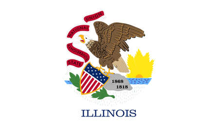 Illustration of the flag of Illinois state in Americaの写真素材