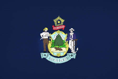 Illustration of the flag of Maine state in America looking like it is painted on a wall.の写真素材