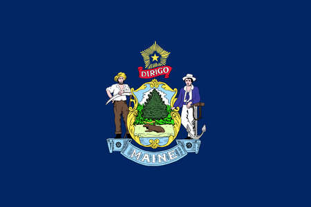 Illustration of the flag of Maine state in Americaの写真素材