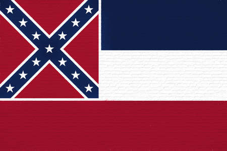Illustration of the flag of Mississippi state in America looking like it is painted on a wall.の写真素材