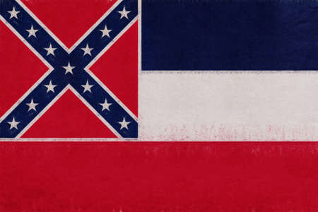 Illustration of the flag of Mississippi state in America with a grunge look.の写真素材