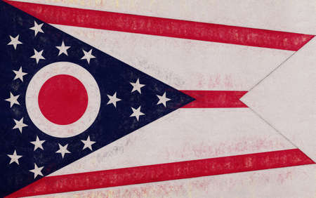 Illustration of the flag of Ohio state in America with a grunge look.の写真素材