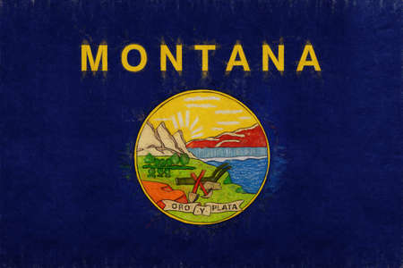 Illustration of the flag of Montana state in America with a grunge look.の写真素材