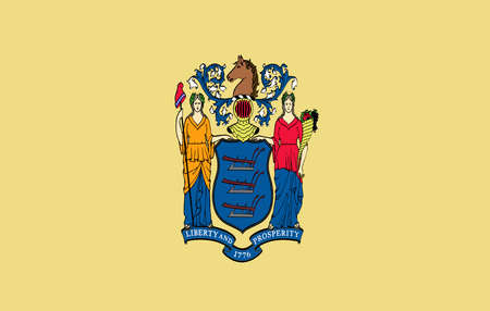 Illustration of the flag of New Jersey state in Americaのeditorial素材