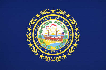 Illustration of the flag of New Hampshire state in America looking like it is painted on a wall.のeditorial素材