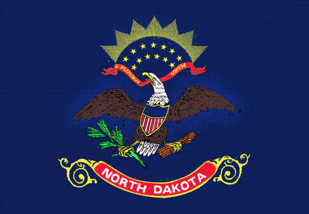Illustration of the flag of North Dakota state in America looking like it is painted on a wall.の写真素材