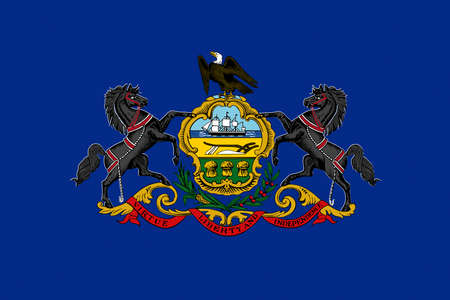 Illustration of the flag of Pennsylvania state in Americaの写真素材
