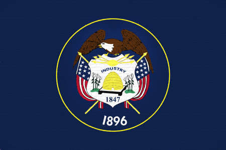 Illustration of the flag of Utah state in America looking like it is painted on a wall.の写真素材