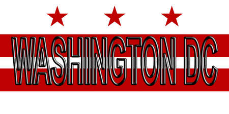 Illustration of the flag of Washington DC in America  with the state written on the flag.の写真素材
