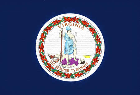 Illustration of the flag of Virginia state in America looking like it is painted on a wall.の写真素材
