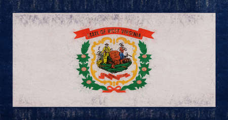 Illustration of the flag of West Virginia state in America with a grunge look.の写真素材