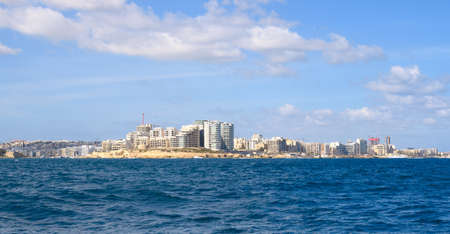Tower Road Skyline,Sliema,Malta, showing high rise modern buildings.の写真素材