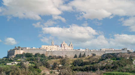 The Citadella (Citadel) old fortified city on Gozo island, Maltaの写真素材