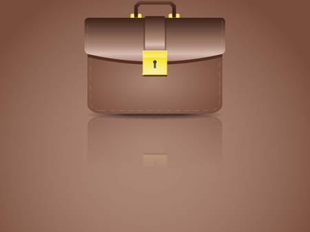 realistic brown briefcaseのイラスト素材