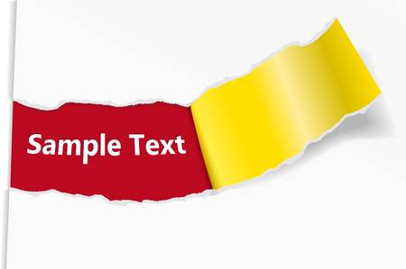 Broken off sheet of paper with a place for textのイラスト素材