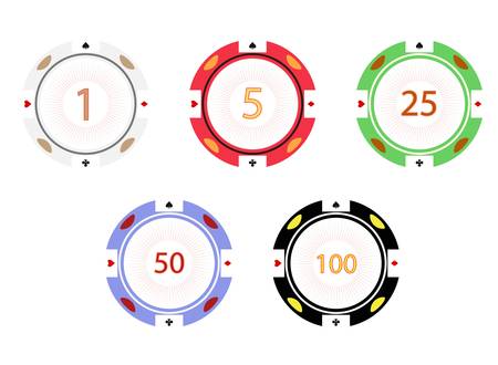 Gambling chips, vector illustrationのイラスト素材