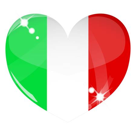 Vector heart with Italy flag textureのイラスト素材