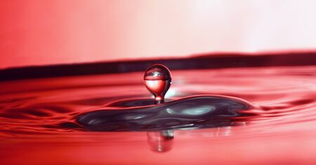 Abstract red water drop. Macro close up studio shotの写真素材