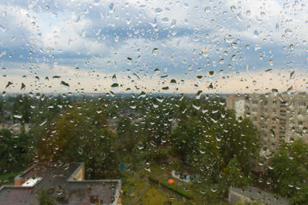 Raindrops on the glassの写真素材