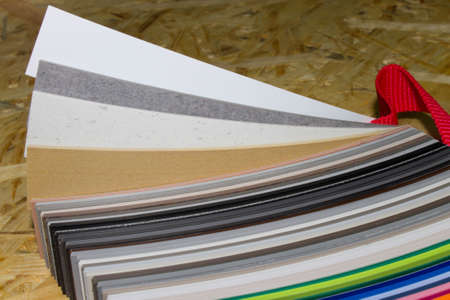 samples of PVC edgebanding for particle Boardの写真素材