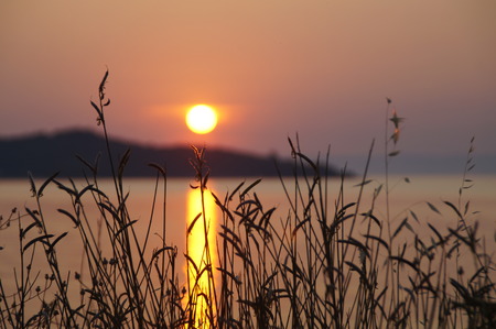 Sunset on Korcula Island, Croatiaの写真素材