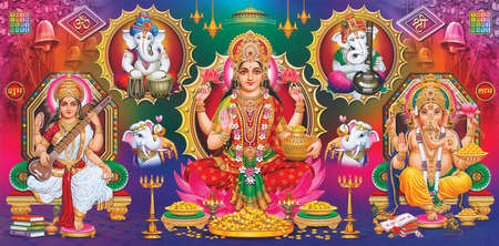 Hindu Lord Ganesha texture wallpaper  backgroundの写真素材