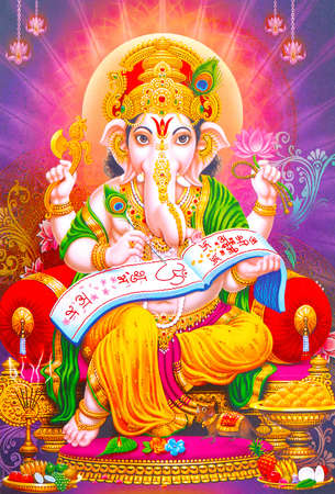 Hindu Lord Ganesha texture wallpaper  backgroundの写真素材