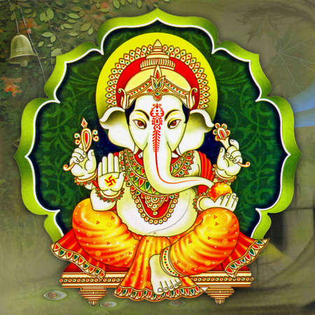 Hindu Lord Ganesha texture wallpaper  backgroundの写真素材