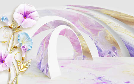 3D High Decoration Background Wallpaperの写真素材