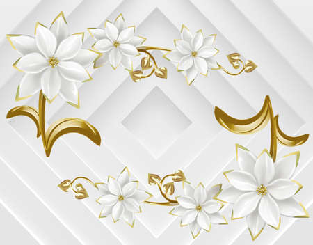 3D High Decoration Background Wallpaperの写真素材