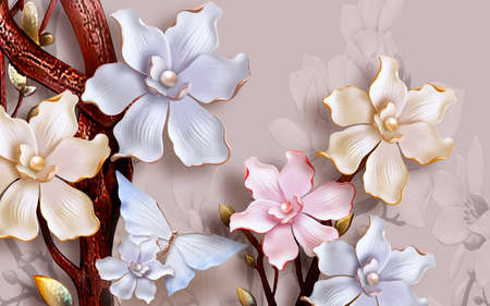 3D High Decoration Background Wallpaperの写真素材
