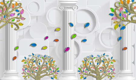 3D High Decoration Background Wallpaperの写真素材