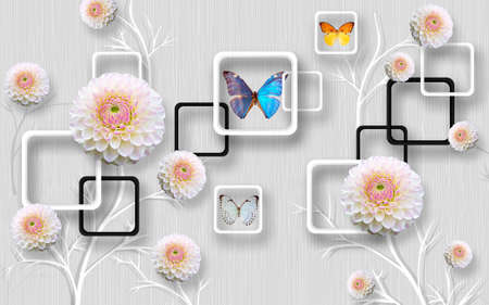 3D High Decoration Background Wallpaperの写真素材