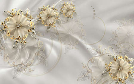 3D High Decoration Background Wallpaperの写真素材