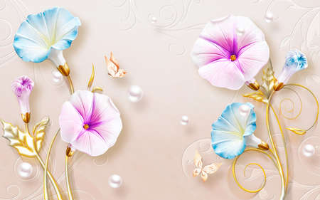 3D High Decoration Background Wallpaperの写真素材