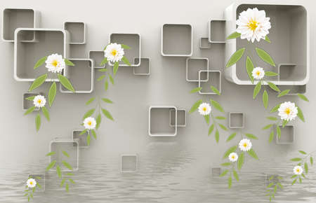 3D High Decoration Background Wallpaperの写真素材
