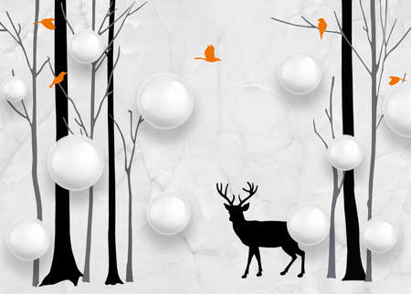 3D High Decoration Background Wallpaperの写真素材
