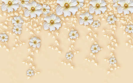 3D High Decoration Background Wallpaperの写真素材